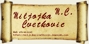 Miljojka Cvetković vizit kartica